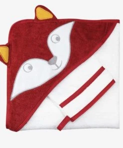 KINOUSSES Set De Bain Bébé Rouge Éponge