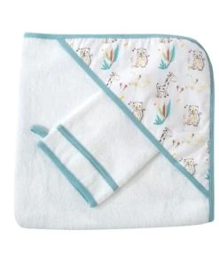 KINOUSSES Set De Bain Bébé Vert Éponge