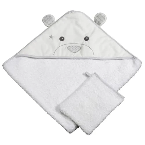 Sauthon Sortie De Bain 75x75cm Et Gant En Coton Polyuréthane Blanc 1 Sauthon Sortie De Bain 75x75cm Et Gant En Coton Polyuréthane Blanc