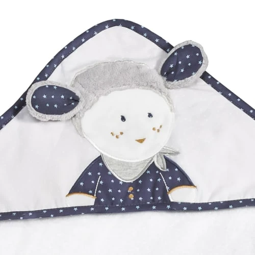 Sauthon Sortie De Bain 75x75cm Et Son Gant En Coton Blanc 2 Sauthon Sortie De Bain 75x75cm Et Son Gant En Coton Blanc – Image 2