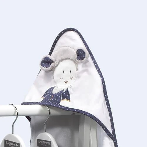 Sauthon Sortie De Bain 75x75cm Et Son Gant En Coton Blanc 3 Sauthon Sortie De Bain 75x75cm Et Son Gant En Coton Blanc – Image 3