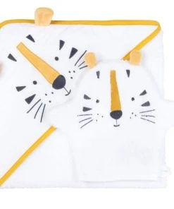 Maisons Du Monde Sortie De Bain Bébé En Coton Blanc Avec Tête De Tigre Jaune Moutarde Et Noire -Bloom-boutique sortie de bain bebe en coton blanc avec tete de tigre jaune moutarde et noire 1000 5 31 206589 5