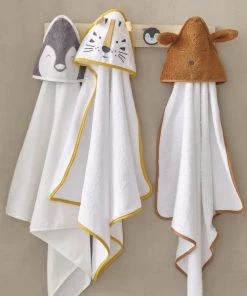 Maisons Du Monde Sortie De Bain Bébé En Coton Blanc Avec Tête De Tigre Jaune Moutarde Et Noire -Bloom-boutique sortie de bain bebe en coton blanc avec tete de tigre jaune moutarde et noire 1000 5 31 206589 9
