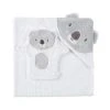 Maisons Du Monde Sortie De Bain Bébé En Coton Blanc Et Gris