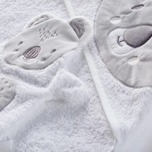 Maisons Du Monde Sortie De Bain Bébé En Coton Blanc Et Gris 100x100 2 Maisons Du Monde Sortie De Bain Bébé En Coton Blanc Et Gris 100x100 – Image 2
