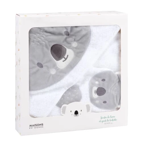 Maisons Du Monde Sortie De Bain Bébé En Coton Blanc Et Gris 100x100 3 Maisons Du Monde Sortie De Bain Bébé En Coton Blanc Et Gris 100x100 – Image 3
