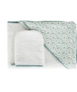 Maisons Du Monde Sortie De Bain Bébé En Coton Blanc, Vert, Bleu Et Orange, Oeko-Tex® 80x80