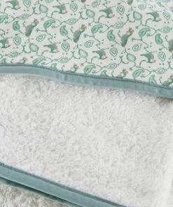 Alternative view of Maisons Du Monde Sortie De Bain Bébé En Coton Blanc, Vert, Bleu Et Orange, Oeko-Tex® 80x80