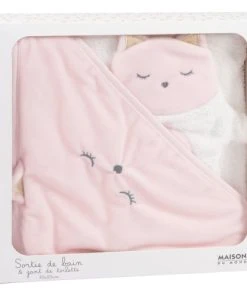 Maisons Du Monde Sortie De Bain Bébé En Coton Blanche Avec Tête De Chat 80x80 -Bloom-boutique sortie de bain bebe en coton blanche avec tete de chat 80x80 1000 1 37 206636 6