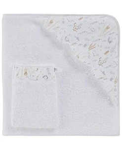 Maisons Du Monde Sortie De Bain Bébé En éponge écrue Avec Capuche En Gaze De Coton Imprimée -Bloom-boutique sortie de bain bebe en eponge ecrue avec capuche en gaze de coton imprimee 1000 6 38 215821 3