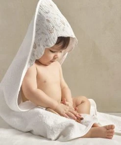 Alternative view of Maisons Du Monde Sortie De Bain Bébé En éponge écrue Avec Capuche En Gaze De Coton Imprimée