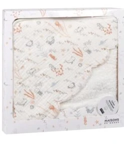 Maisons Du Monde Sortie De Bain Bébé En éponge écrue Avec Capuche En Gaze De Coton Imprimée -Bloom-boutique sortie de bain bebe en eponge ecrue avec capuche en gaze de coton imprimee 1000 6 38 215821 7