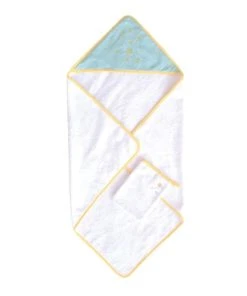 Home Maison Sortie De Bain Et Gant Enfant Demi Lune Anis/Gris 75x75