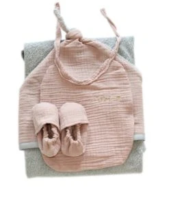 Chouchouette Sortie De Bain Gaze De Coton Vieux Rose -Bloom-boutique sortie de bain gaze de coton vieux rose 2