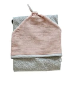 Chouchouette Sortie De Bain Gaze De Coton Vieux Rose