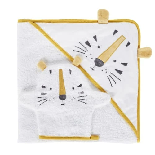 Maisons Du Monde Sortie De Bain Tigre Blanche, Jaune Et Noire, 100x100 1 Maisons Du Monde Sortie De Bain Tigre Blanche, Jaune Et Noire, 100x100