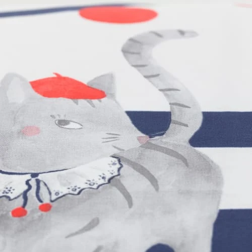 Carré Blanc Taie D'oreiller Carrée Réversible Coton Biologique Chat 64 X 64 Cm 6 Carré Blanc Taie D'oreiller Carrée Réversible Coton Biologique Chat 64 X 64 Cm – Image 6