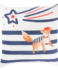 Carré Blanc Taie D'oreiller Carrée Réversible Coton Biologique Renard 64 X 64 Cm