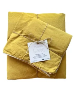 Cocoeko Taie D'oreiller Coton Lavé Moutarde (65 X 65cm)