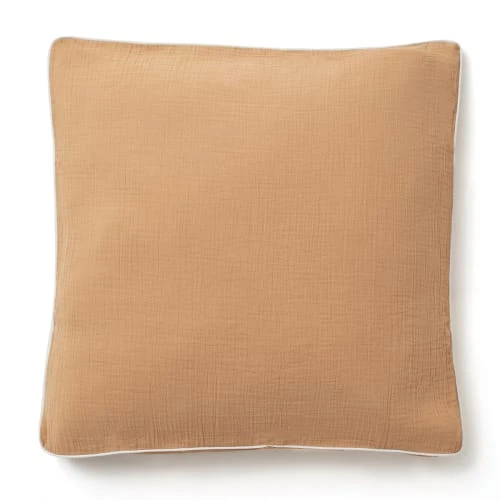 Cocoeko Taie D'oreiller En Gaze De Coton Camel (65x65cm) 1 Cocoeko Taie D'oreiller En Gaze De Coton Camel (65x65cm)