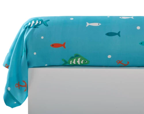 Becquet Taie D'oreiller Enfant 43x140 Bleu En Coton 1 Becquet Taie D'oreiller Enfant 43x140 Bleu En Coton