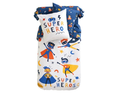 Becquet Taie D'oreiller Enfant 43x140 Bleue En Coton 2 Becquet Taie D'oreiller Enfant 43x140 Bleue En Coton – Image 2