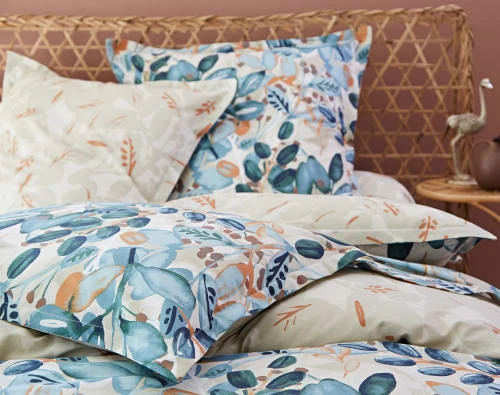 Becquet Taie D'oreiller Enfant Réversible 63x63 Bleue En Coton 3 Becquet Taie D'oreiller Enfant Réversible 63x63 Bleue En Coton – Image 3
