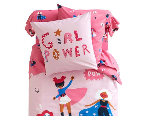 Becquet Taie D'oreiller Enfant Réversible 63x63 Rose En Coton 4 Becquet Taie D'oreiller Enfant Réversible 63x63 Rose En Coton – Image 4