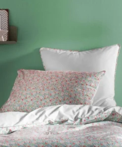 Blanc Cerise Taie D'oreiller Imprimée En Coton 65x65 Cm Multicolore