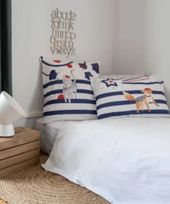 Carré Blanc Taie D'oreiller Rectangulaire Réversible Coton Biologique Renard 50 X 8 Carré Blanc Taie D'oreiller Rectangulaire Réversible Coton Biologique Renard 50 X -Bloom-boutique taie d oreiller rectangulaire reversible coton biologique renard 50 x 2