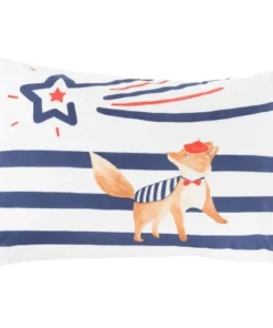 Carré Blanc Taie D'oreiller Rectangulaire Réversible Coton Biologique Renard 50 X