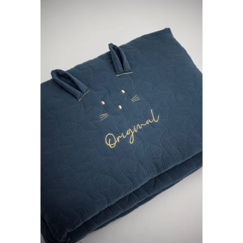 Sauthon Original Tour De Lit 140x19cm En Coton Bleu Nuit 4 Sauthon Original Tour De Lit 140x19cm En Coton Bleu Nuit – Image 4