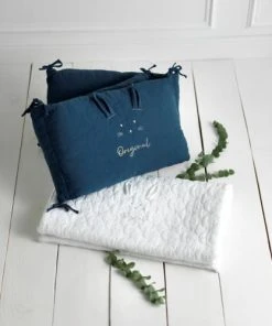 Sauthon Original Tour De Lit 140x19cm En Coton Bleu Nuit 10 Sauthon Original Tour De Lit 140x19cm En Coton Bleu Nuit -Bloom-boutique tour de lit 140x19cm en coton bleu nuit 4