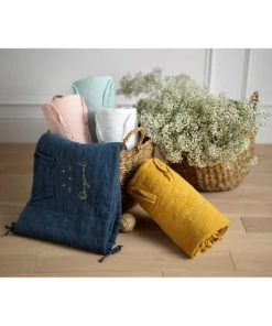Sauthon Original Tour De Lit 140x19cm En Coton Bleu Nuit 11 Sauthon Original Tour De Lit 140x19cm En Coton Bleu Nuit -Bloom-boutique tour de lit 140x19cm en coton bleu nuit 5