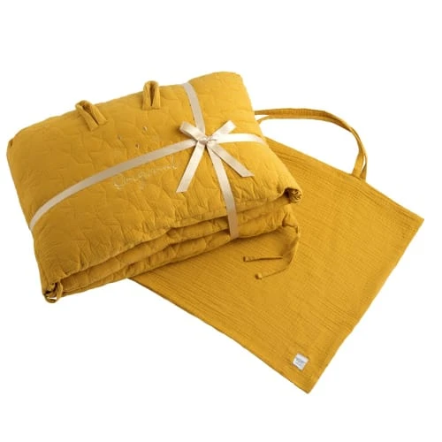 Sauthon Original Tour De Lit 140x19cm En Coton Jaune 2 Sauthon Original Tour De Lit 140x19cm En Coton Jaune – Image 2
