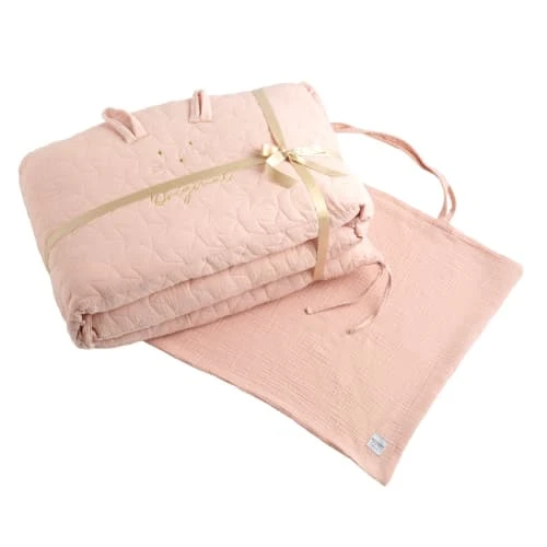 Sauthon Original Tour De Lit 140x19cm En Coton Rose 2 Sauthon Original Tour De Lit 140x19cm En Coton Rose – Image 2