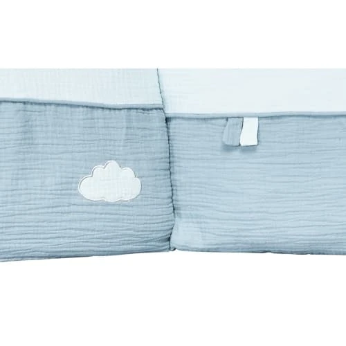 Sauthon Tour De Lit Bébé 190x19cm En Coton Bleu 2 Sauthon Tour De Lit Bébé 190x19cm En Coton Bleu – Image 2