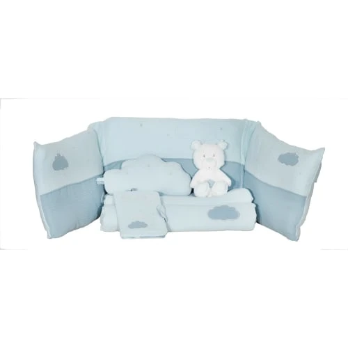 Sauthon Tour De Lit Bébé 190x19cm En Coton Bleu 3 Sauthon Tour De Lit Bébé 190x19cm En Coton Bleu – Image 3