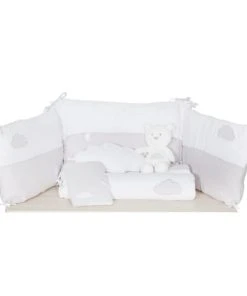 Sauthon Tour De Lit Bébé 190x19cm En Coton Gris -Bloom-boutique tour de lit bebe 190x19cm en coton gris 2