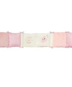 Home Maison Tour De Lit Bébé Adaptable JOLLY Coton Rose/Ecru 30x180