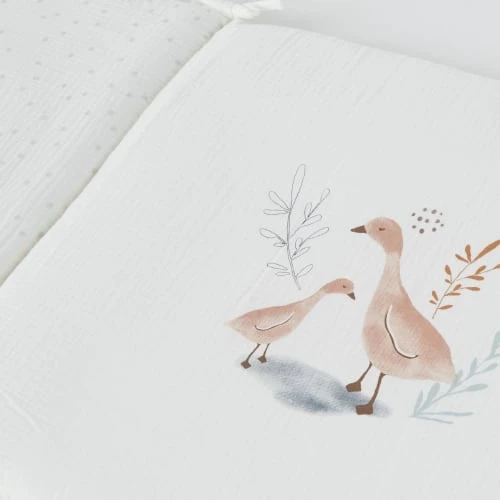 Maisons Du Monde Tour De Lit Bébé Blanc, Vieux Mauve Et Beige 2 Maisons Du Monde Tour De Lit Bébé Blanc, Vieux Mauve Et Beige – Image 2