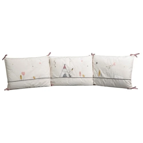 Sauthon Tour De Lit Bébé Déhoussable 180x40cm En Coton Beige 1 Sauthon Tour De Lit Bébé Déhoussable 180x40cm En Coton Beige