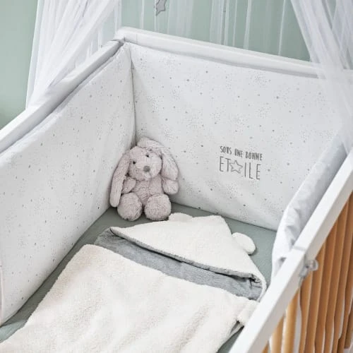 Maisons Du Monde Tour De Lit Bébé En Coton Gris Et Blanc 6 Maisons Du Monde Tour De Lit Bébé En Coton Gris Et Blanc – Image 6