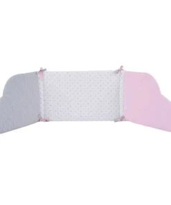 P'tit Basile Tour De Lit Coton Bio Rose Et Gris