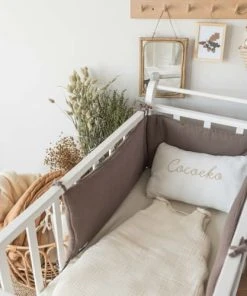 Cocoeko Tour De Lit En Double Gaze De Coton Taupe -Bloom-boutique tour de lit en double gaze de coton taupe 2