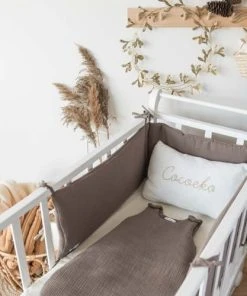 Cocoeko Tour De Lit En Double Gaze De Coton Taupe -Bloom-boutique tour de lit en double gaze de coton taupe 4