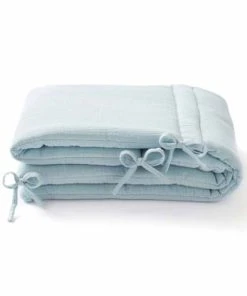 Cocoeko Tour De Lit En Gaze De Coton Bleu Glacier