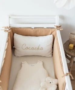 Bloom-boutique -Bloom-boutique tour de lit en gaze de coton camel 3
