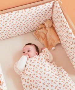 Noukie's Tour De Lit Léopard En Mousseline De Coton, écru/terracotta -Bloom-boutique tour de lit leopard en mousseline de coton ecru terracotta 2