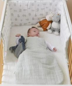 Bloom-boutique -Bloom-boutique tour de lit mousseline de coton bio ecru et sauge 1